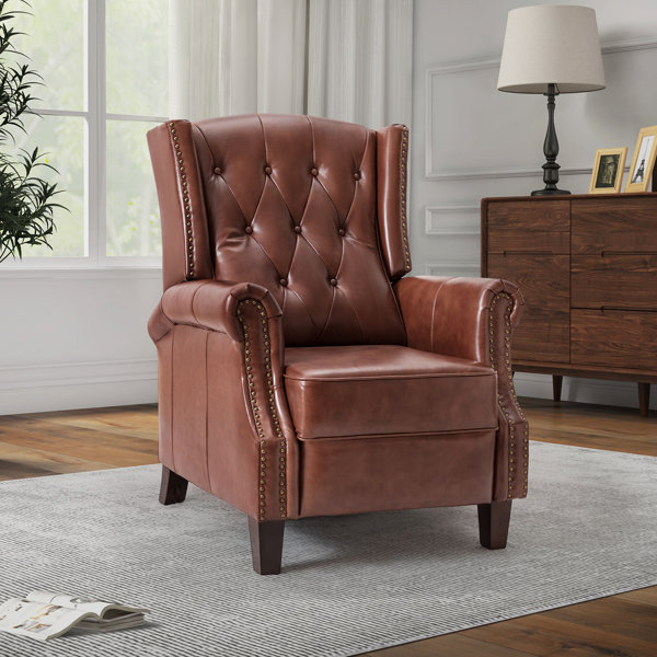 Lark Manor Aisa 33.5" Wide Genuine Leather Manual Recliner Wayfair